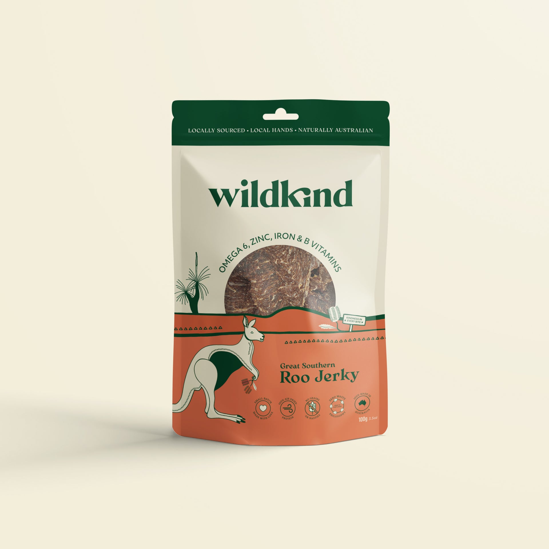 Wildkind Air Dried Roo Jerky Natural Kangaroo Dog Treats Australia